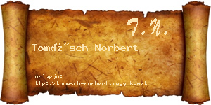 Tomásch Norbert névjegykártya